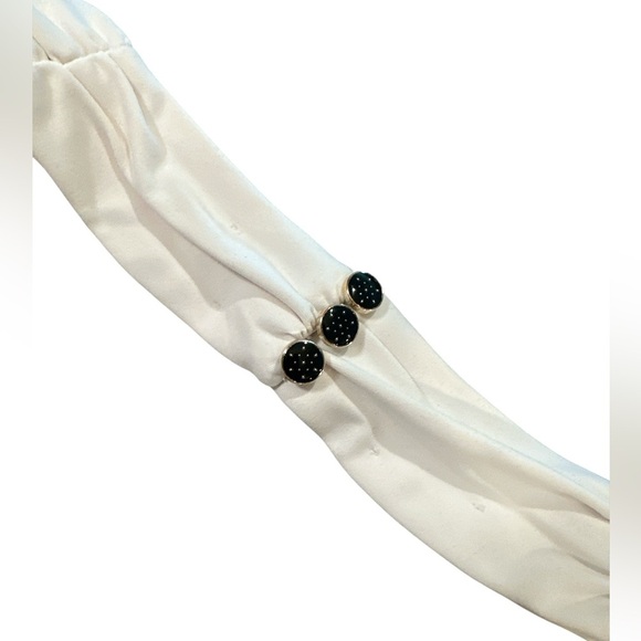 Maeve Anthropologie Twofer Mini Dress Size XL Black White Halter Ruched Front - Picture 7 of 15